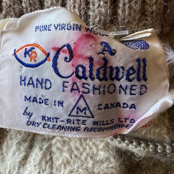 Vintage Caldwell Pure Virgin Wool Zip Up Cardigan Sweater Jacket Men’s M - Picture 6 of 6